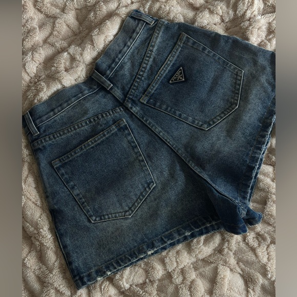 Sky Blue Demin Shorts | PRADA - Picture 5 of 8